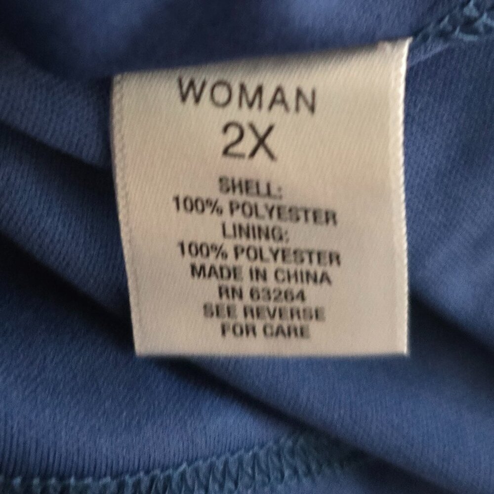 Roz & Ali Womens 2X Blue Pleated Peplum Tank Top Sleeveless Plus Size EUC - Picture 8 of 9